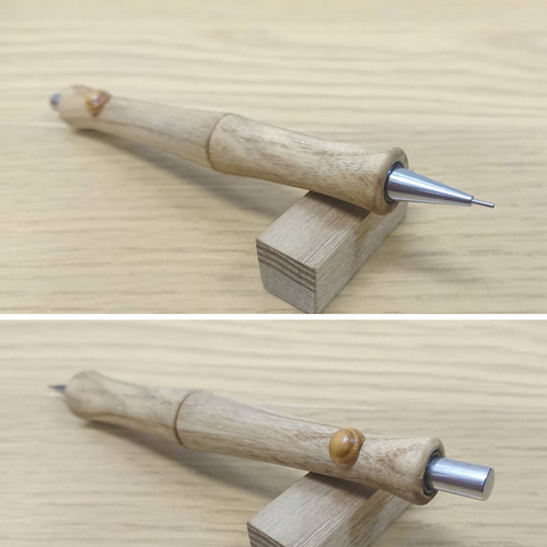 木軸シャープペンシル STA-オーク T-2（オーク中間色）＝少し