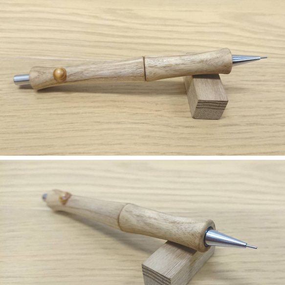 木軸シャープペンシル STA-オーク T-2（オーク中間色）＝少し