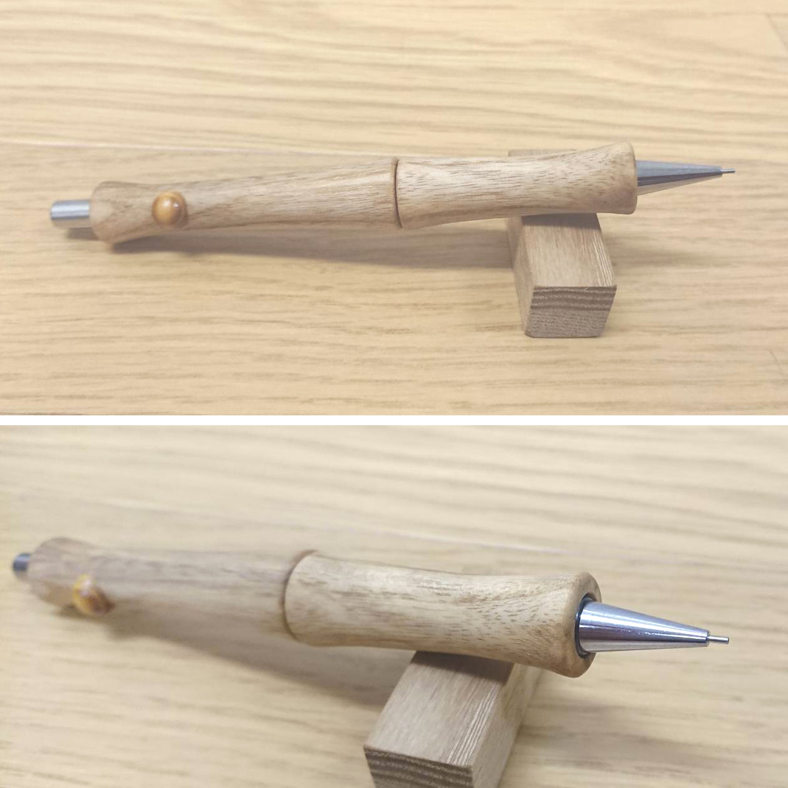 木軸シャープペンシル STA-オーク T-2（オーク中間色）＝少し