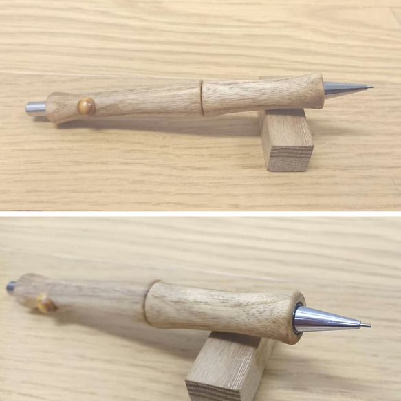 木軸シャープペンシル STA-オーク T-2（オーク中間色）＝少し