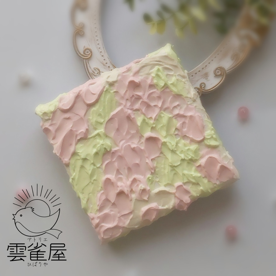 キャンバス油絵　専用　芽吹きとすずめたち テクスチャーアート006 芽吹 キャンバス 10cm×10cm 絵画