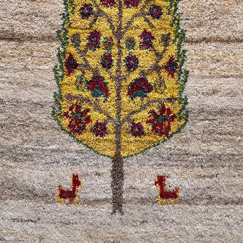 ○○SALE○○送料無料○○ギャッベ【90×60】No.4917（大きな糸杉）玄関