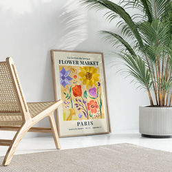 アートポスター 華やかなボタニックアート パリのマルシェ 花市場 プリント 5390 5枚目の画像