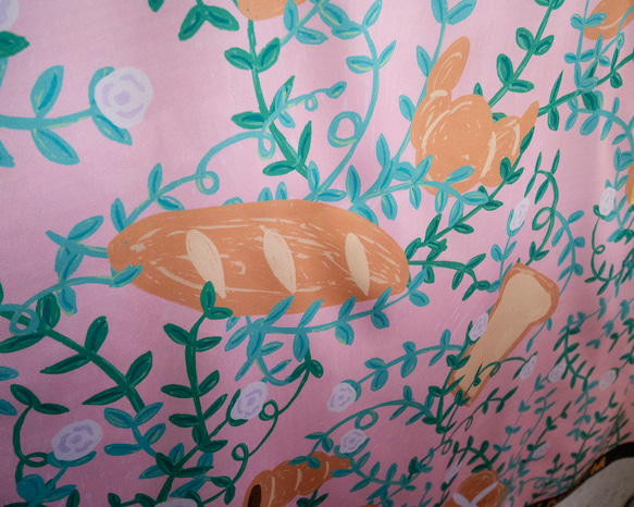 布料海報粉紅花卉掛毯 第6張的照片