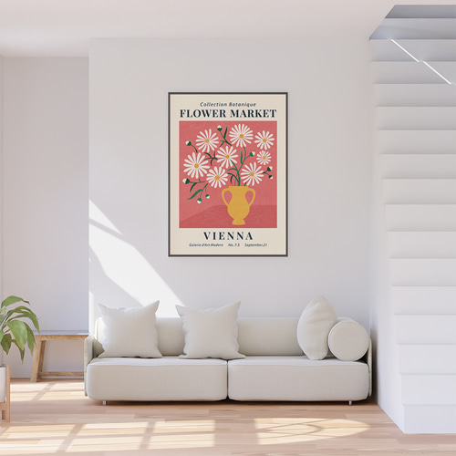 アートポスター フラワーマーケット デイジー 花 ボタニカル 海外