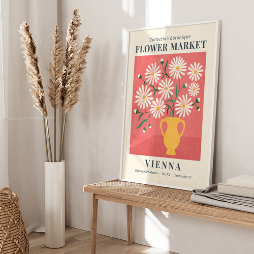 アートポスター フラワーマーケット デイジー 花 ボタニカル 海外