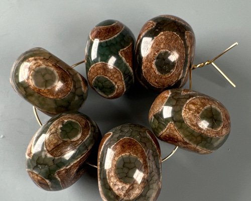 チベット天珠風 アゲート ビーズ 6個 sb2454 天然石 pinky 通販