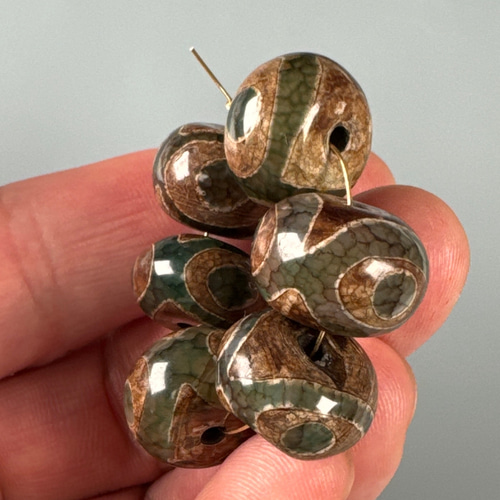 チベット天珠風 アゲート ビーズ 6個 sb2454 天然石 pinky 通販