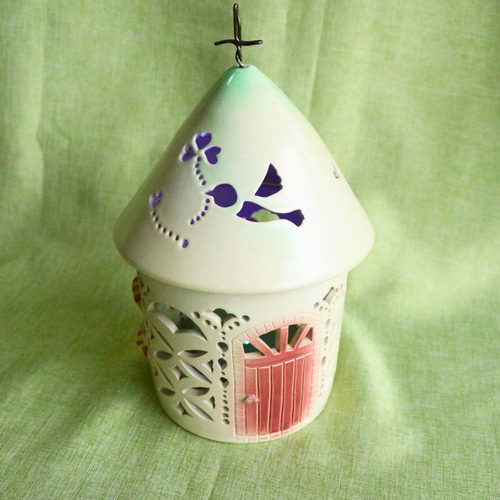 ハンドメイド　陶芸　花瓶　ランプシェード　雑貨　インテリア　贈答品　プレゼント ハンドメイド】陶器（ランプシェード）陶燈 花瓶 インテリア