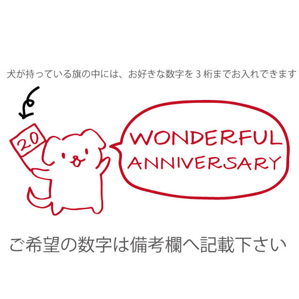 誕生日Ｔシャツ 犬が全力でお祝い！ワンダフルＴシャツホワイト 数字日付名入れ無料 綿100% プリントカラー選べます 4枚目の画像