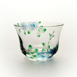 薔薇の冷茶グラス【ブルー】 2枚目の画像