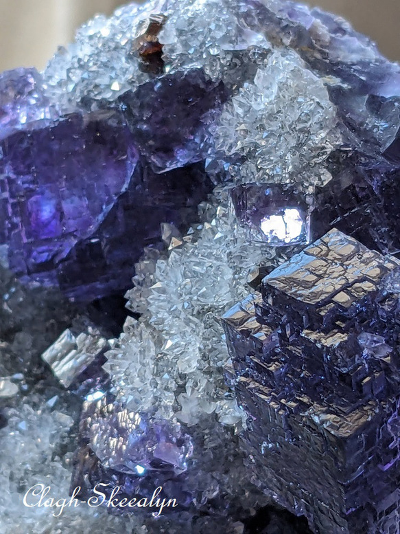 フローライトONクォーツ・原石クラスター（蛍石）Fluorite｜スペイン産 ｜La Viesca Mine｜レア商品 5枚目の画像