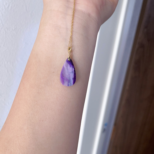 天然無処理 スギライト ペンダントトップ k18 No4213 ネックレス