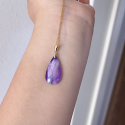 天然無処理 スギライト ペンダントトップ k18 No4213 ネックレス