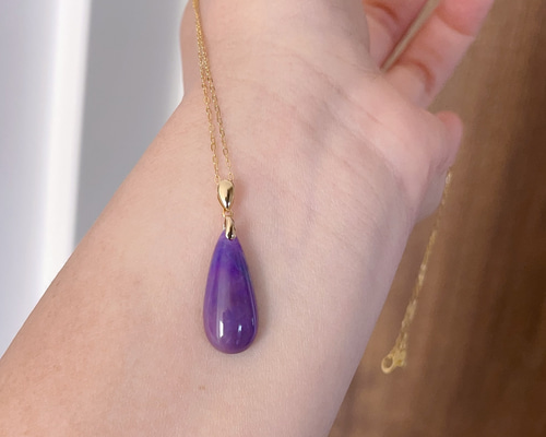 天然無処理 スギライト ペンダントトップ k18 No71 ネックレス