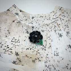 【オリエンタルflower*:ஐ ஐver.3】糸とビーズとスパンコールのブローチ 9枚目の画像