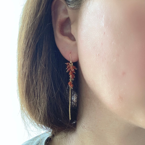 hana-hana 金木犀 ピアス 14kgf 秋の思い出-金木犀- 14kgf HANAピアス ピアス（フック・チェーン