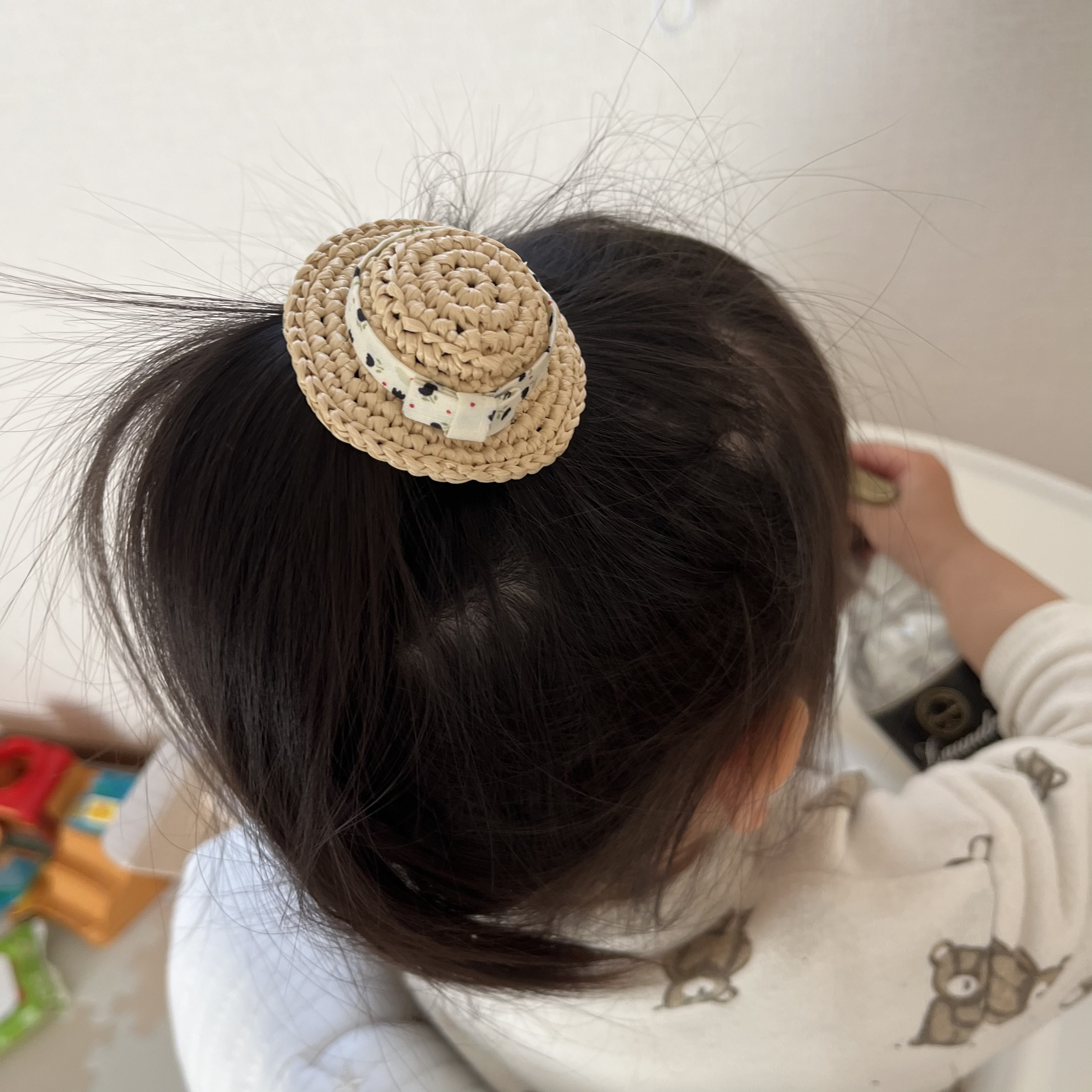 送料無料】 麦わら帽子kidsヘアゴム（ベビー キッズ ヘアゴム
