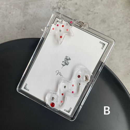 B8トレカキーホルダー】硬質ケース 『 lumen 』star / bijou / pink