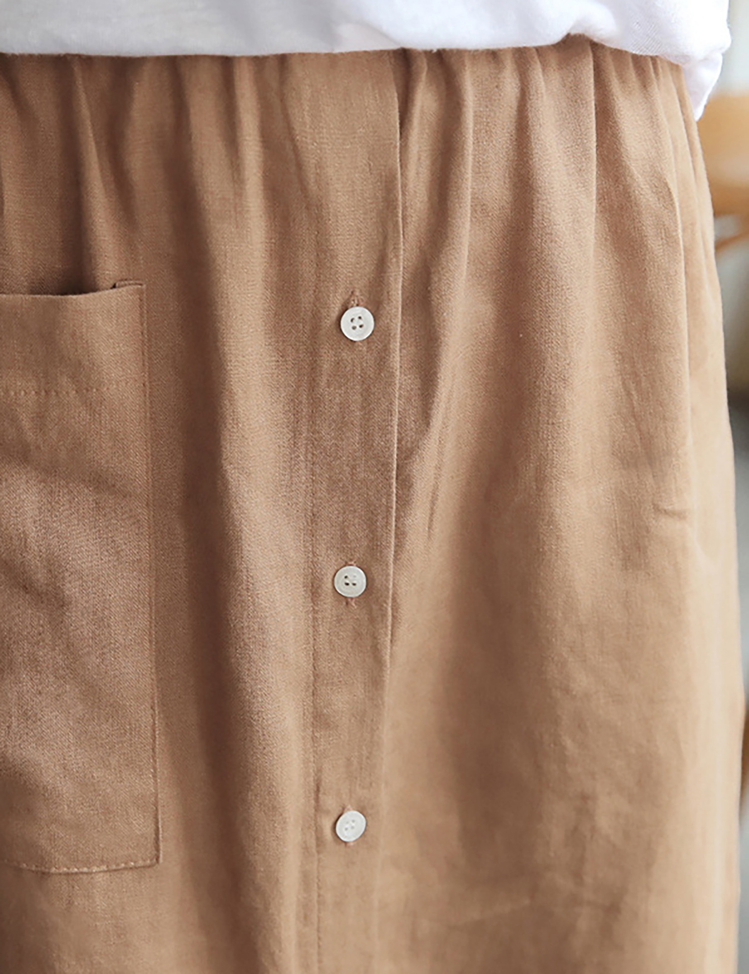 夏のレジャー亜麻綿ロングスカート#123009