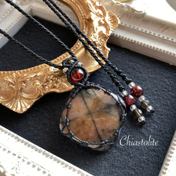 マクラメ　ネックレス　ギラライト ラブラドライト マクラメ編みネックレスorチョーカー 天然石