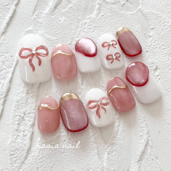 リボンニュアンスネイル ネイルチップ ネイルチップ（つけ爪