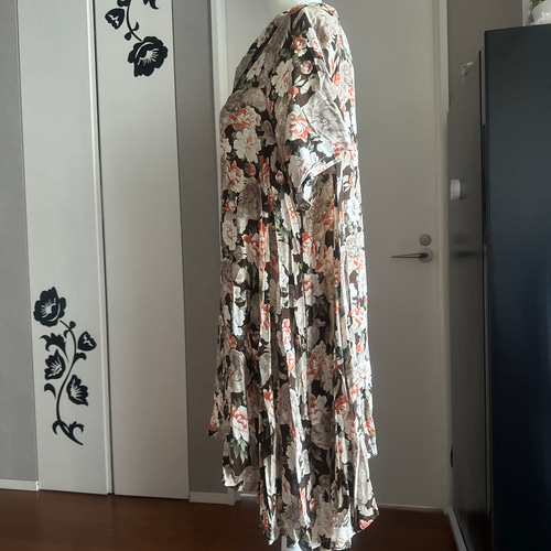 sale! 着物リメイク 唐獅子花柄 チュニックワンピース 獅子花柄 sale! 着物リメイク 唐獅子花柄 チュニックワンピース 獅子花柄