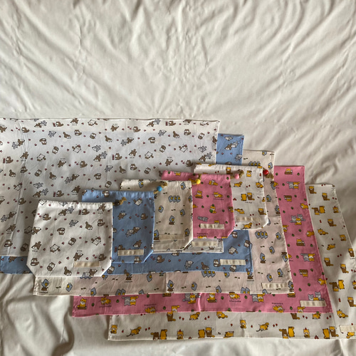 オーダーOK】入園入学大きいランチョンマット(60×40㎝)給食袋コップ