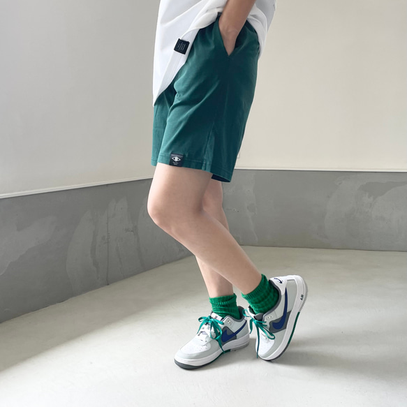 「2024新品」【男女皆宜】染色短褲【綠色】 第3張的照片
