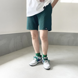 「2024新品」【男女皆宜】染色短褲【綠色】 第1張的照片
