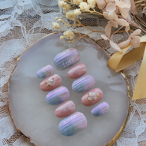 受注制作】バカラネイル/マーブルネイル/夏ネイル/マグネットネイル  