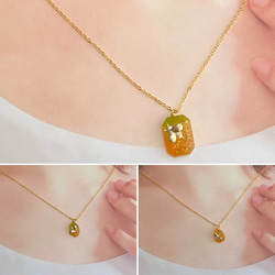 金色ミツバチと蜂蜜色の宝石　ピアス・イヤリング・ネックレスに 5枚目の画像