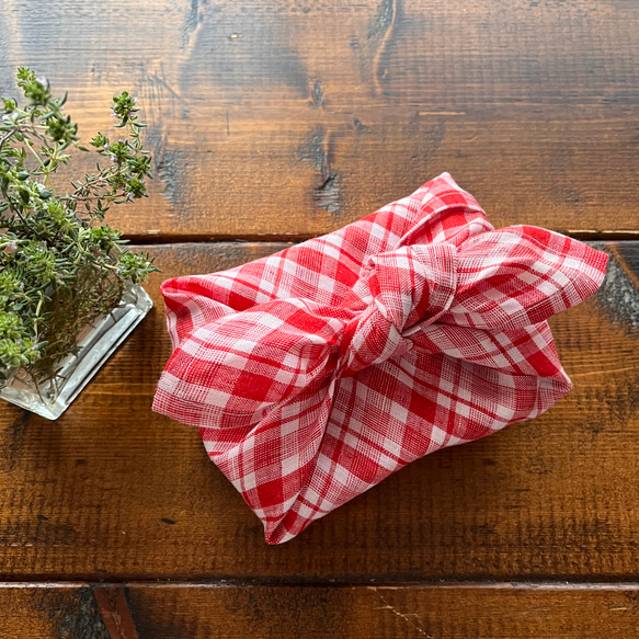 イタリアンリネン 赤いチェックのランチクロス【送料無料】 その他