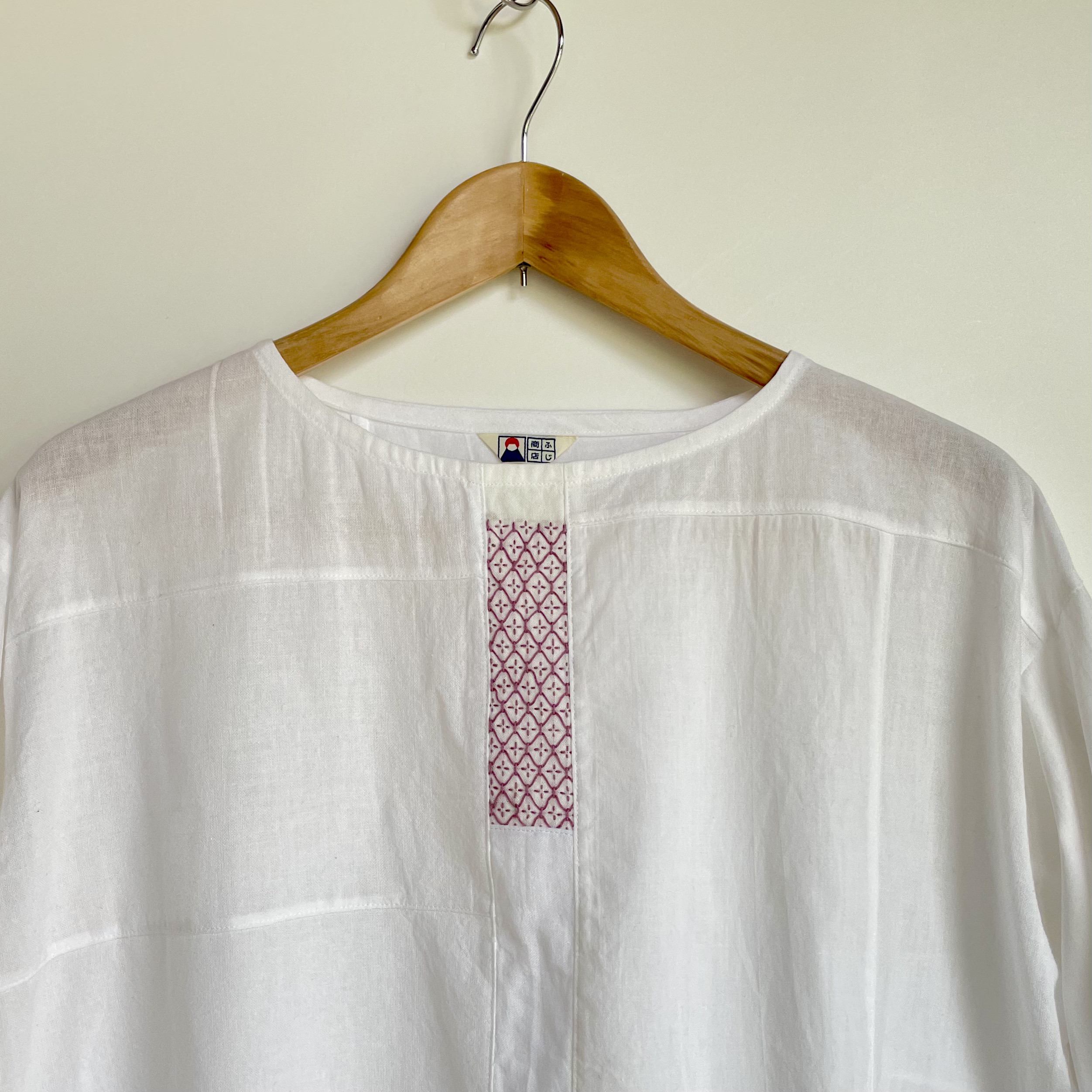 選べる刺し子  Tシャツ風ブラウス【送料込み】浴衣リメイク　ピンク