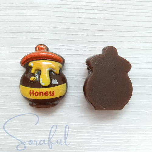 4個】はちみつ ハニーポット 蜜 壺 【デコパーツ】D-0530-honey