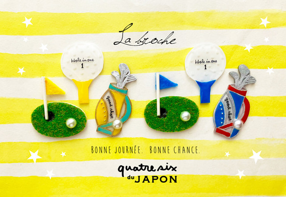 ゴルフLOVERのピンバッジセット☆2 ブローチ quatresix 通販 17570715