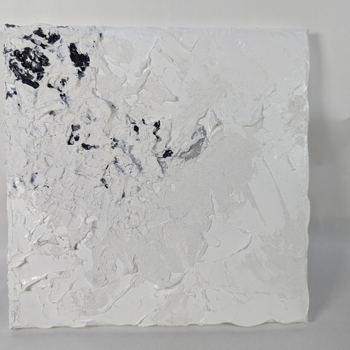 013【テクスチャーアート】モノトーンの部屋に馴染む白基調の絵