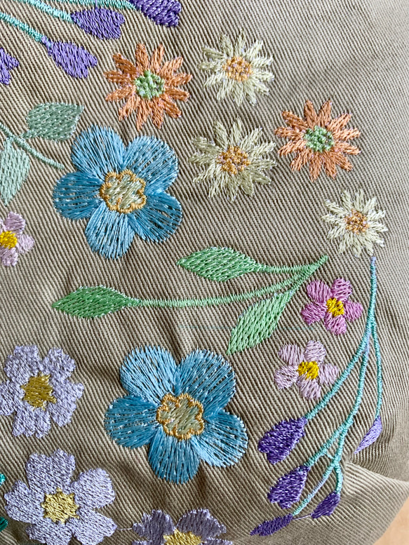 パステル色のお花刺繍ミニトートバッグ 5枚目の画像