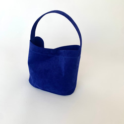 新色「長財布が横に入る‼︎本革ミニマルバッグ」ロイヤルブルー スエード ワンハンドルバッグ 11枚目の画像