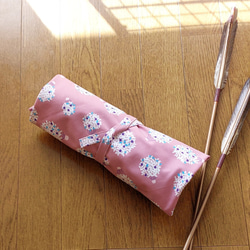 弓道　かけ袋　弽入れ　北欧風　花柄　ピンク 1枚目の画像