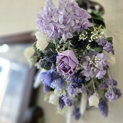母の日♡ドライフラワースワッグ 優しい小花たっぷりの華やかなブーケ 