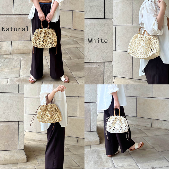 【手編みキット】 Openwork crochet bag (glittknit-19) 6枚目の画像