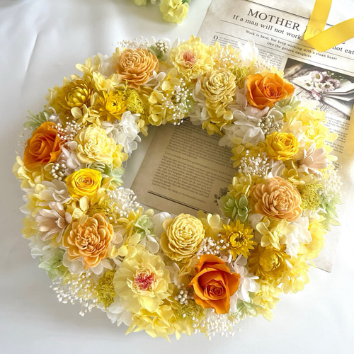 ビタミンカラー　リース　夏リース　ドライフラワーリース　花束リース　スワッグ ビタミンカラーリース夏リースドライフラワーリース花束リーススワッグ