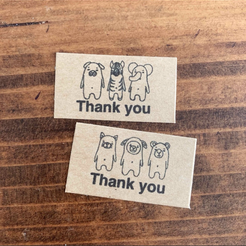 2×4センチ ミニサンキューシール 太ロゴthank you アソート