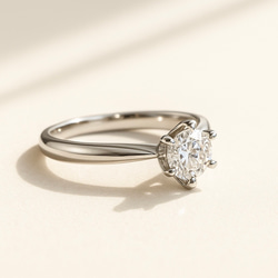 モアサナイト ソリティアリング 5mm｜Dカラー VVS1 選べる12色（シルバー925） 2枚目の画像