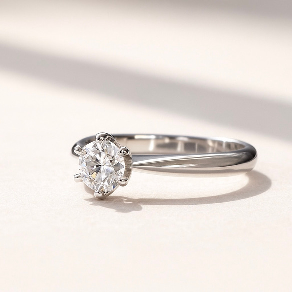 モアサナイト ソリティアリング 5mm｜Dカラー VVS1 選べる12色（シルバー925） 3枚目の画像