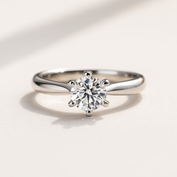 モアサナイト ソリティアリング 5mm｜Dカラー VVS1 選べる12色（シルバー925） 6枚目の画像