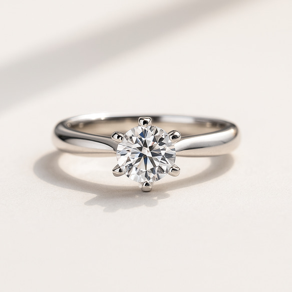 モアサナイト ソリティアリング 5mm｜Dカラー VVS1 選べる12色（シルバー925） 6枚目の画像