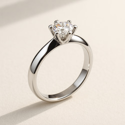 モアサナイト ソリティアリング 5mm｜Dカラー VVS1 選べる12色（シルバー925） 5枚目の画像