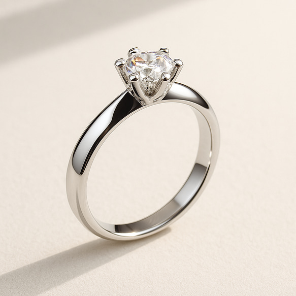 モアサナイト ソリティアリング 5mm｜Dカラー VVS1 選べる12色（シルバー925） 5枚目の画像